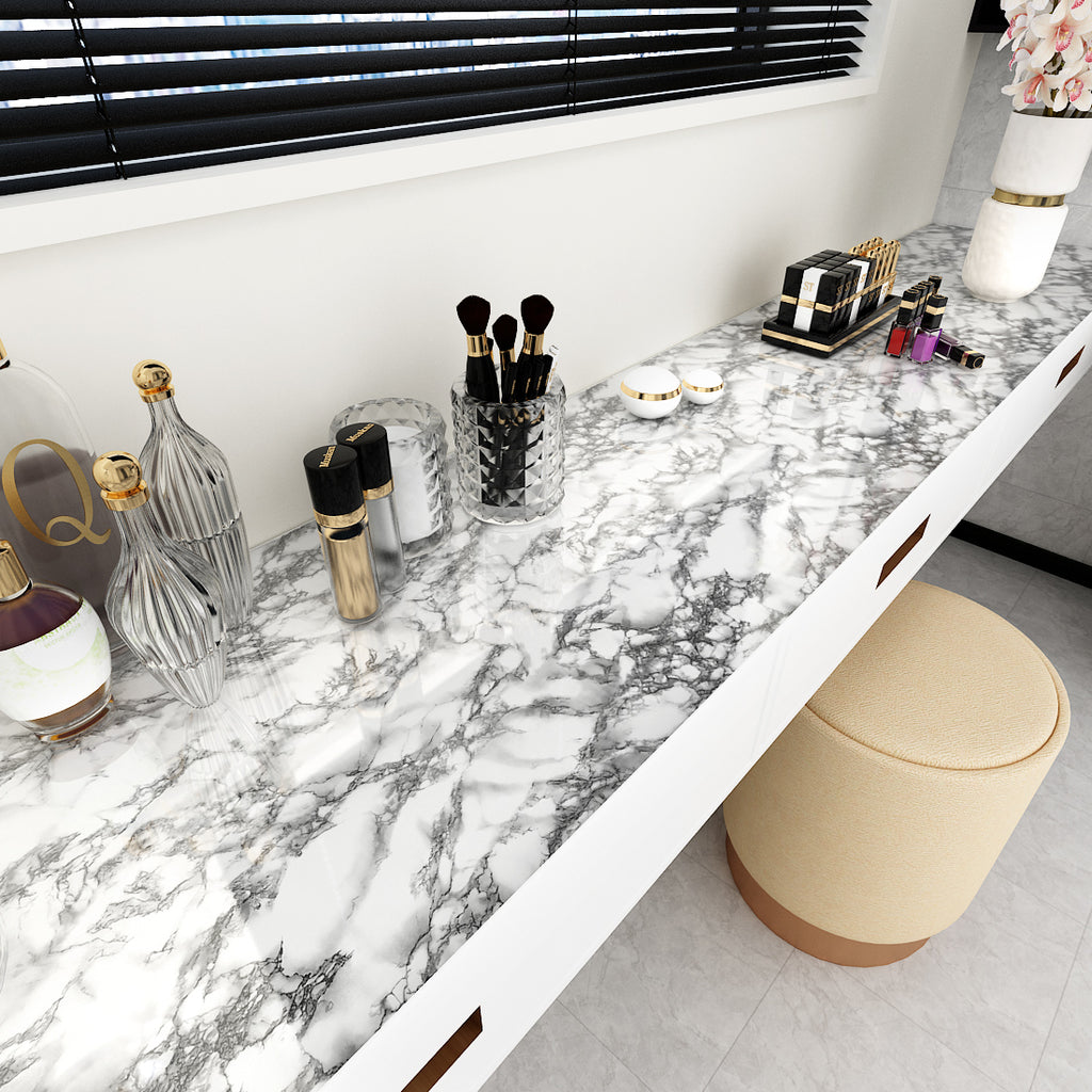 LaCheery Grey Marble Wallpaper Peel and Stick Countertop 24x160 Drawer  Liner Gold Contact Paper Adhesive Backing Kitchen Counter Paper Wall  Covering