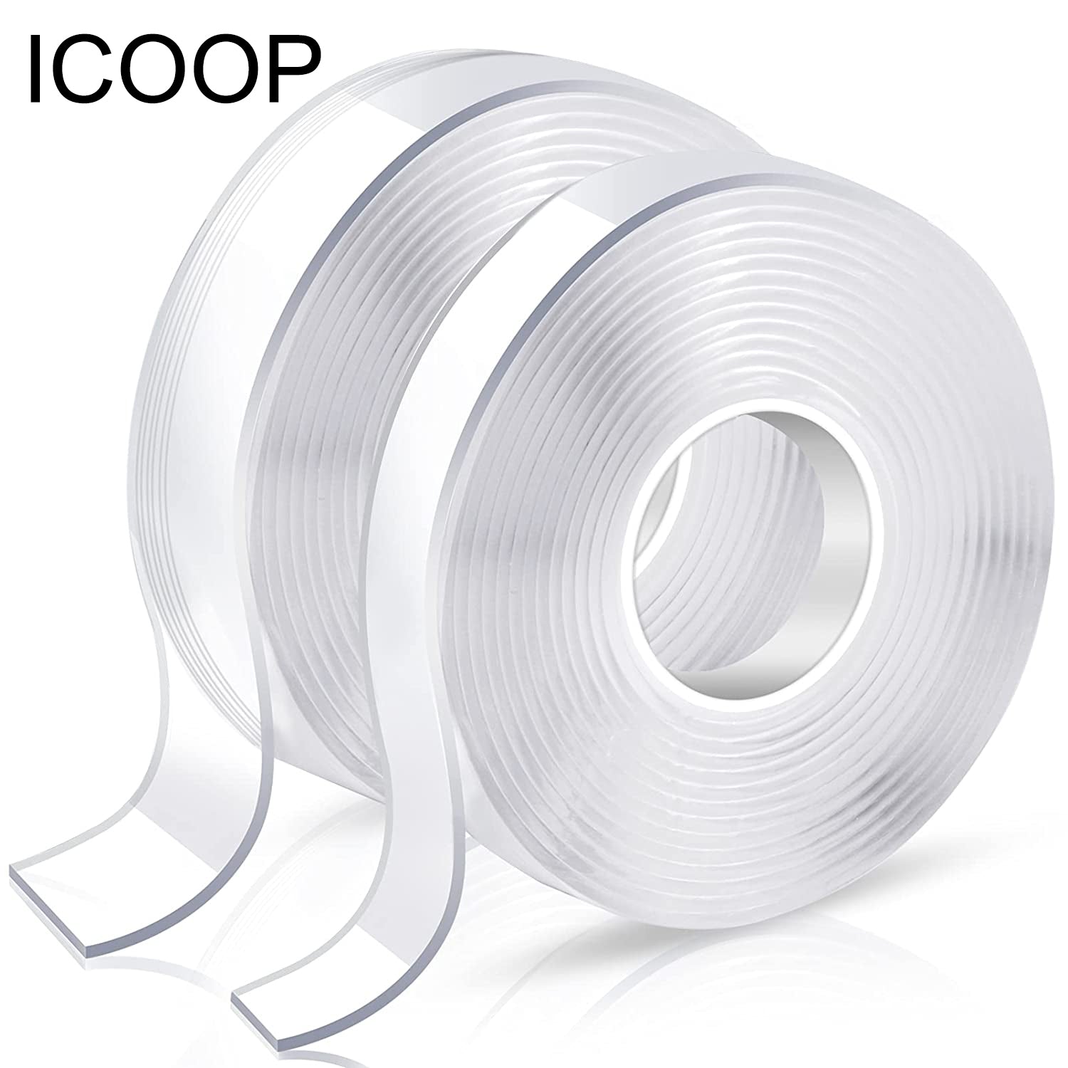  ICOOP Removable Double Sided Tape for Walls 4/5 X 10Ft Crafts  Wall Adhesive Strips for Picture Hanging Removable Poster Tape for Walls No  Damage Sticky Heavy Duty Double Sided Mounting Tape 